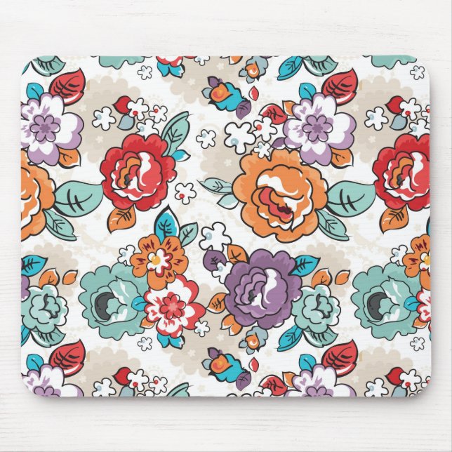 Blumenmuster 5 der abstrakten Eleganz Mousepad (Vorne)