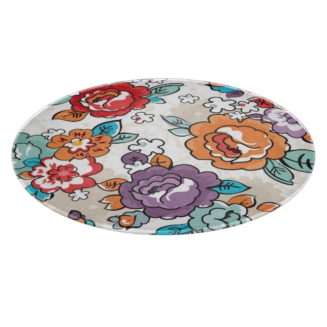 Blumenmuster 5 der abstrakten Eleganz Schneidebrett (Ecke)