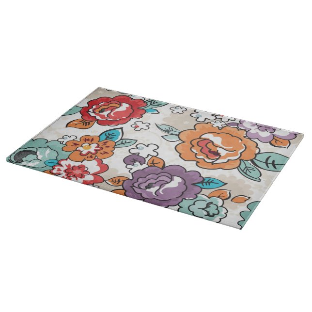 Blumenmuster 5 der abstrakten Eleganz Schneidebrett (Ecke)