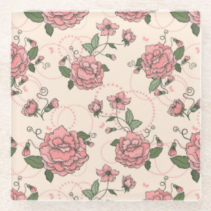 Blumenmuster 5 glasuntersetzer