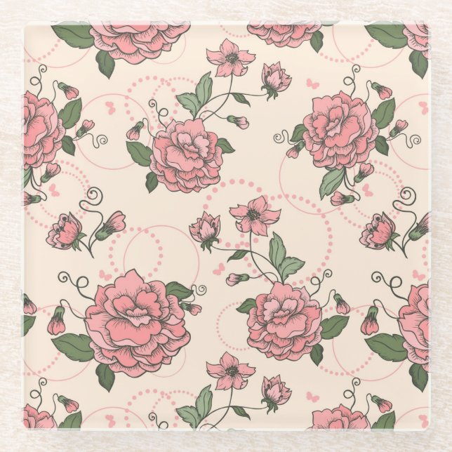 Blumenmuster 5 glasuntersetzer (Vorderseite)