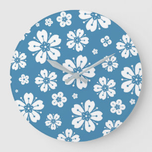 Blumenmuster 5 große wanduhr