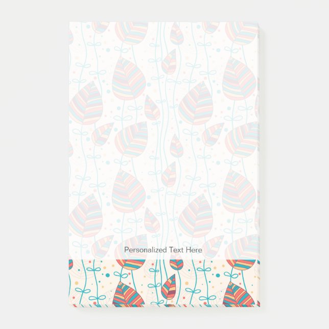 Blumenmuster 5 post-it klebezettel (Vorderseite)