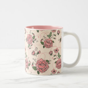 Blumenmuster 5 zweifarbige tasse