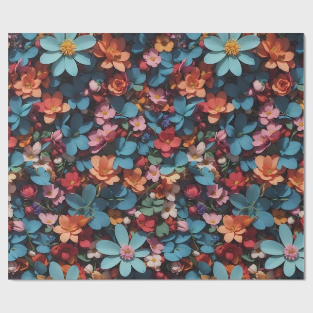 Blumenmuster 6 | Schleifpapier Geschenkpapier (Flach)