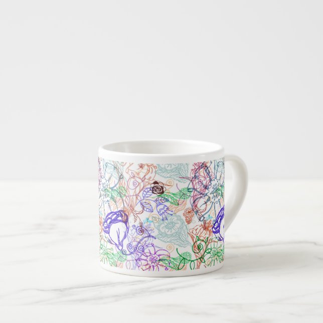 Blumenmuster 8 espressotasse (Vorderseite Rechts)