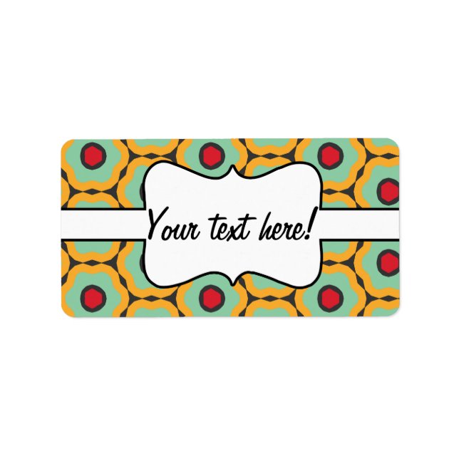 Blumenmuster Adressaufkleber (Vorne)