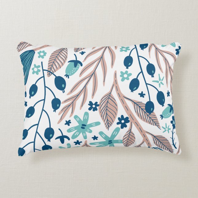 Blumenmuster Akzent Pillow Dekokissen (Vorderseite)