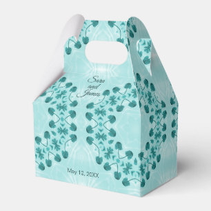 Blumenmuster, Aquamarin blau Geschenkschachtel