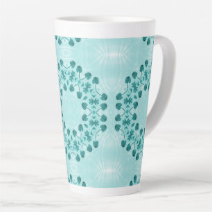 Blumenmuster, Aquamarin blau Milchtasse
