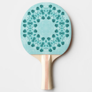 Blumenmuster, Aquamarin blau Tischtennis Schläger