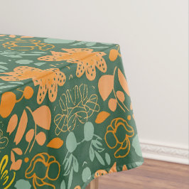 Blumenmuster auf dunkelgrünem Hintergrund  Tischdecke