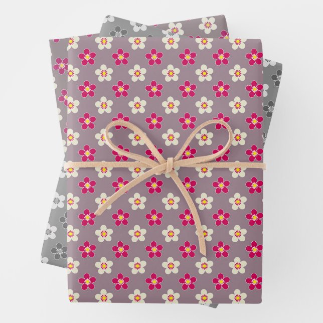 Blumenmuster auf einer Blume Geschenkpapier Set (Beispiel)