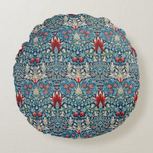 Blumenmuster auf grünen Blättern, blauer Hintergru