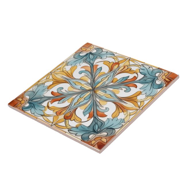 Blumenmuster auf Keramik-Fliesen Fliese (Seite)