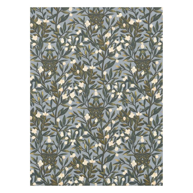 Blumenmuster auf staubgrauem Hintergrund Tischdecke (Vorderseite)