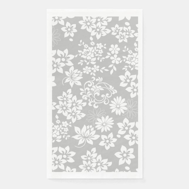 Blumenmuster.b L Grau BG Serviette (Vorderseite)