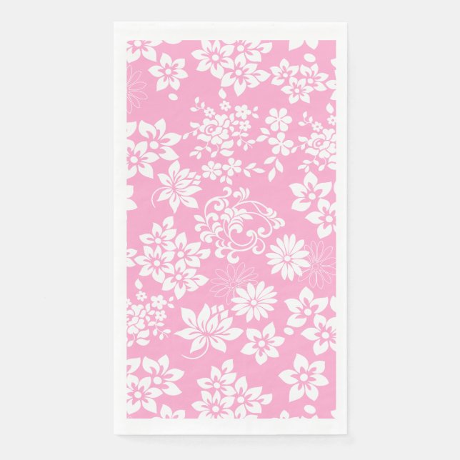 Blumenmuster.b L Pink BG Serviette (Vorderseite)
