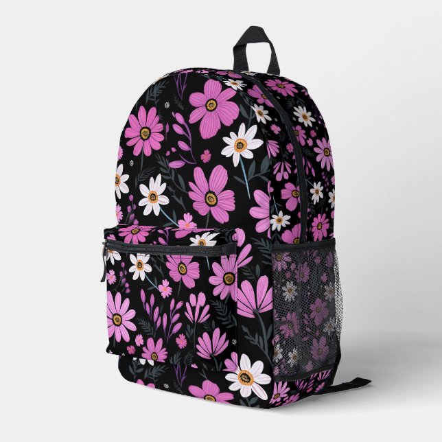 Blumenmuster Bedruckter Rucksack (Rückseitige Ecke Rechts)
