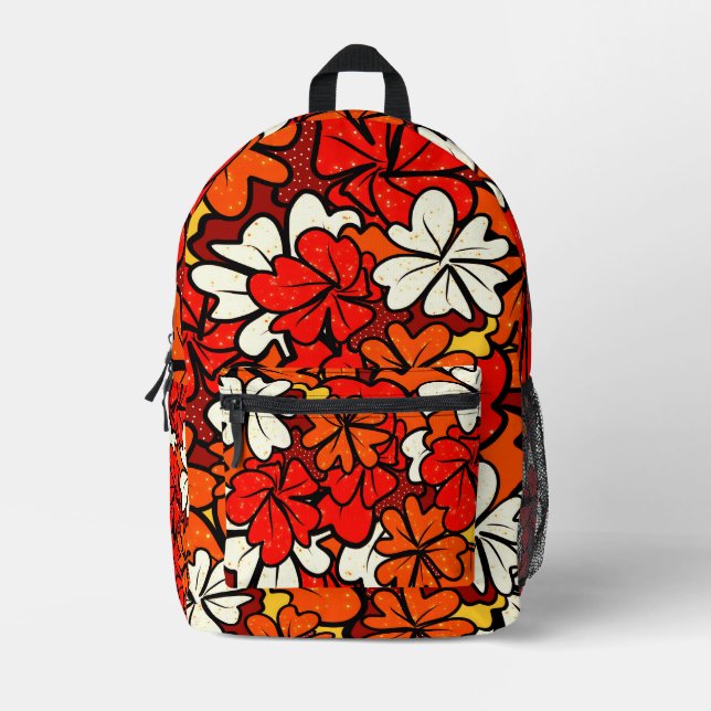 Blumenmuster Bedruckter Rucksack (Vorderseite)