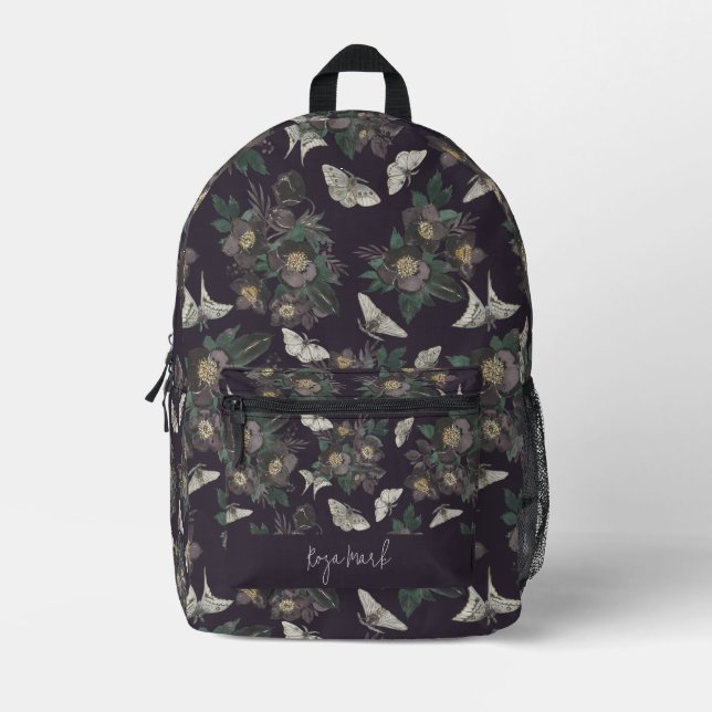 Blumenmuster Bedruckter Rucksack (Vorderseite)