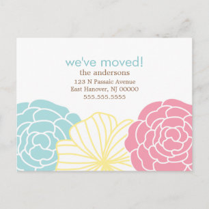 Blumenmuster-bewegliche Mitteilungen Ankündigungspostkarte