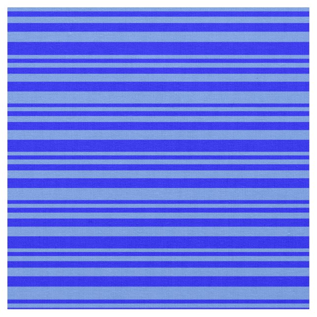Blumenmuster Blau und blau farbige Linien Muster Stoff (Nahaufnahme)