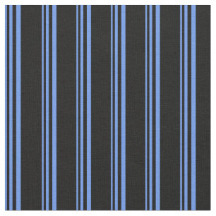 Blumenmuster Blau und Schwarze Streifen/Linien Mus Stoff