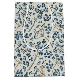 Blumenmuster Blau Wasserfarben Kümmel Blume Mittlere Geschenktüte