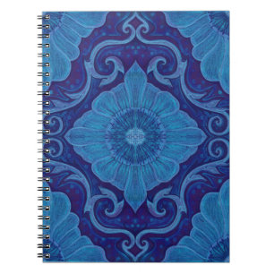 Blumenmuster "Blaue Blume" Notizblock