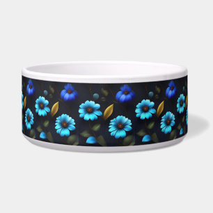 Blumenmuster blaue Blüten Napf