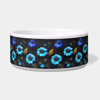 Blumenmuster blaue Blüten Napf
