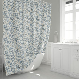Blumenmuster Blaue Wasserfarben Steppdecke Blume Duschvorhang