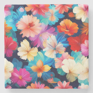 Blumenmuster-Blume-37566 Steinuntersetzer