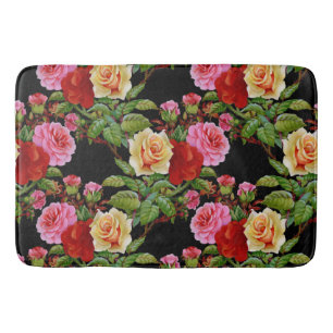 Blumenmuster-Blume Rose Rosa Rosa Gelb Grün Badematte
