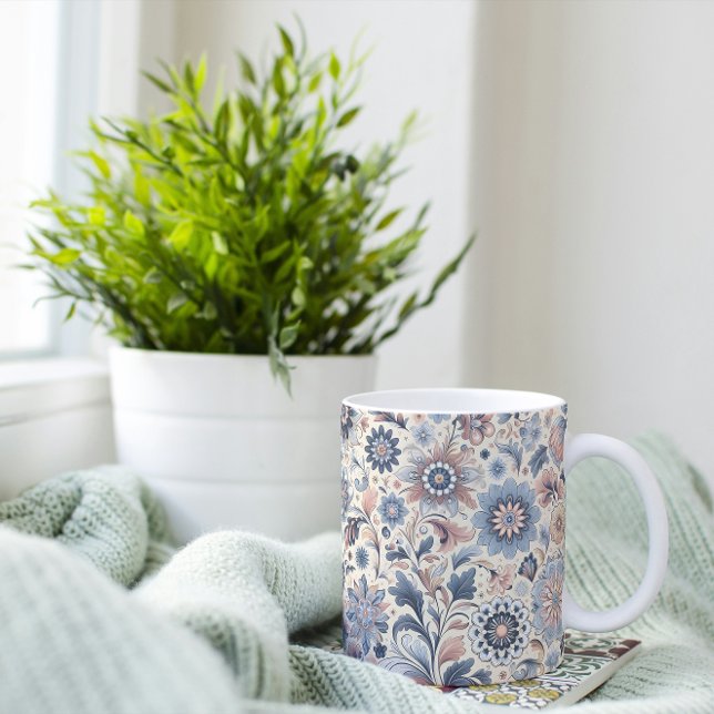 Blumenmuster Bohemisches Design - Vibranly Boho St Kaffeetasse (Von Creator hochgeladen)