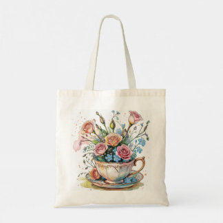 Blumenmuster - Boho Tragetasche
