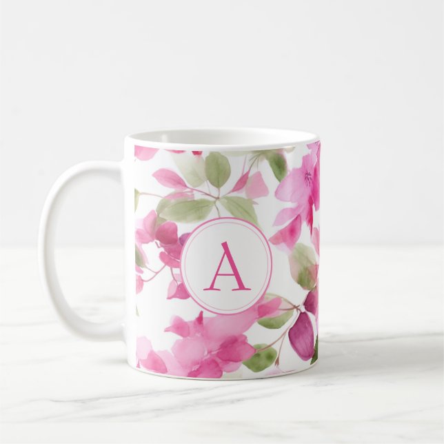 Blumenmuster Bougainvillea Alphabet Kaffee Kaffeetasse (Links)