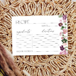 Blumenmuster-Brautparty-Rezept-Karte