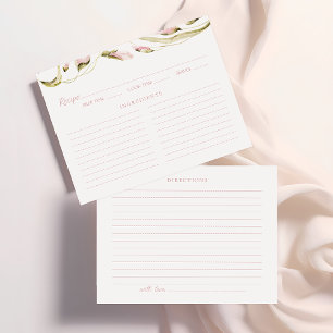 Blumenmuster-Brautparty-Rezept-Karte Begleitkarte