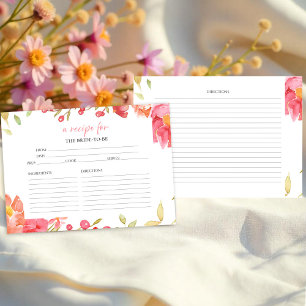 Blumenmuster-Brautparty Weinkarte Einladung