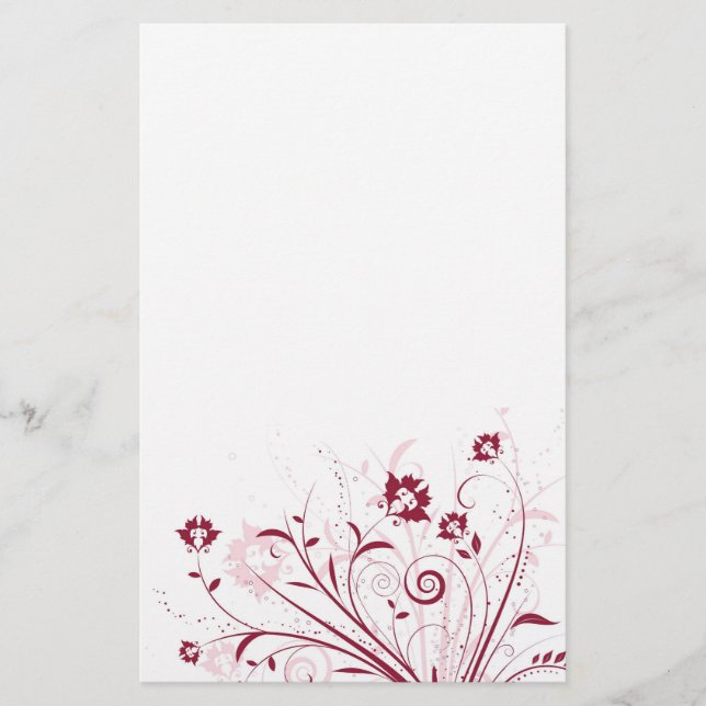 Blumenmuster-Briefpapier Briefpapier (Vorderseite)