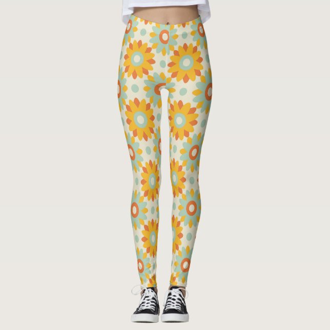 Blumenmuster bunte wilde Blume abstrakt Leggings (Vorderseite)