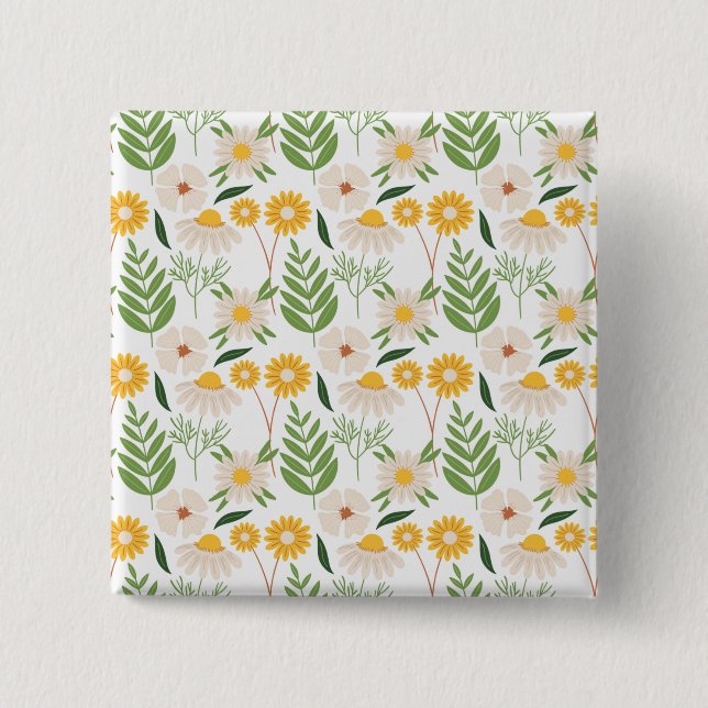 Blumenmuster Button (Vorderseite)
