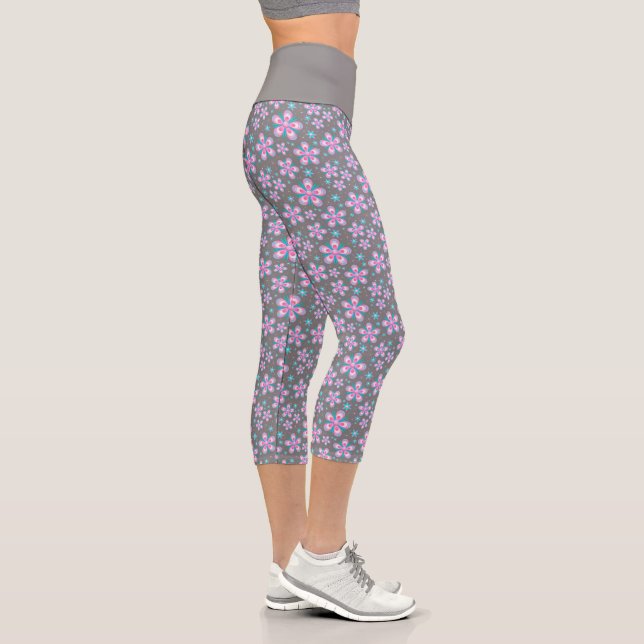 Blumenmuster Capri Leggings (Rechts)