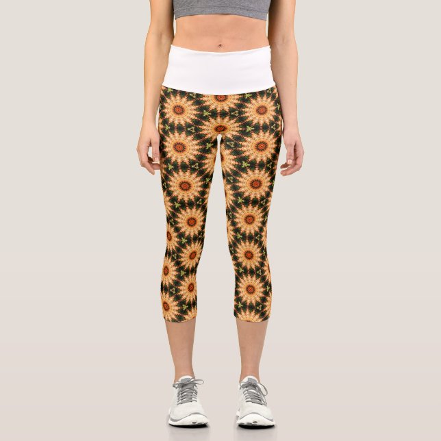 Blumenmuster Capri Leggings (Vorderseite)