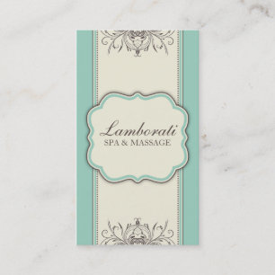 Blumenmuster Damast Elegant Modern Klassisch Retro Visitenkarte