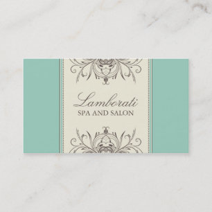 Blumenmuster Damast Elegant Modern Klassisch Retro Visitenkarte