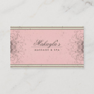 Blumenmuster Damast Elegant Modern Klassisch Retro Visitenkarte