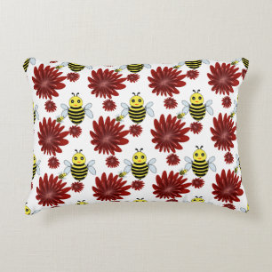 Blumenmuster der Bienen Dekokissen